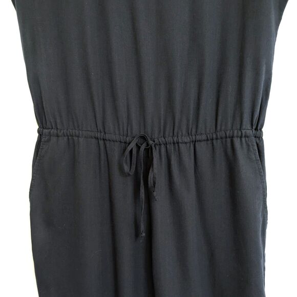 J. Crew Relaxed Jumpsuit S Linen Lyocell Drawstring Navy Blue Comfy Flowy - Picture 6 of 15